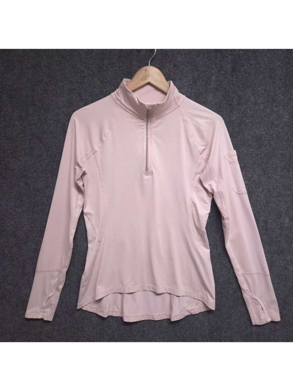 BloqUV Zip Top Women's Medium Pink UPF 50+ Sun Protective Active Mock Neck FLAW